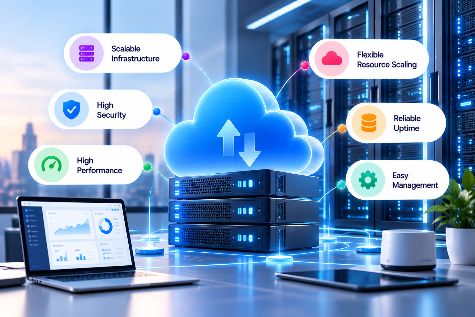 Cloud hosting control panel and server infrastructure