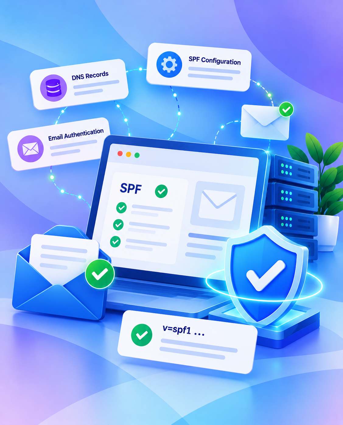 Email sender authentication settings for SPF management